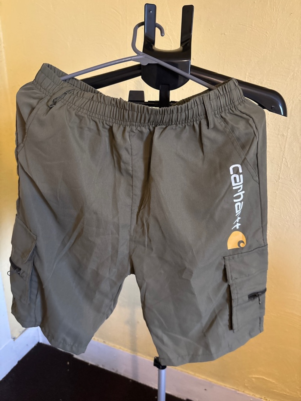 Carhartt Olive Green Cargo Shorts with Logo Youth XL